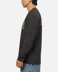 Mitchell & Ness Los Angeles Lakers 48 Mock Layer Vintage Long Sleeve T-Shirt Washed Black