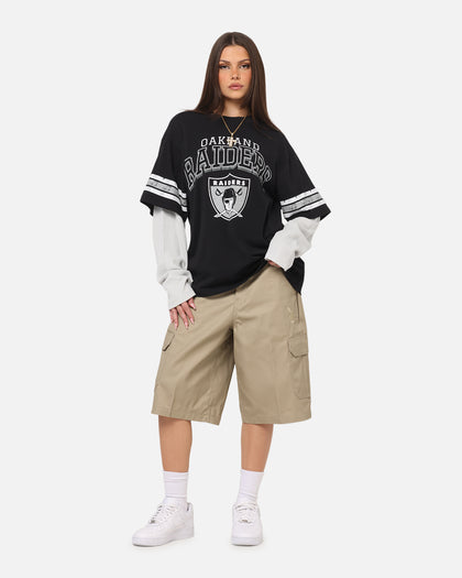 Mitchell & Ness Oakland Raiders Waffle Mock Layer Long Sleeve T-Shirt Black