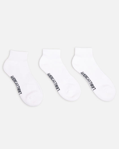 American Thrift Classic Ankle Socks 3 Pack White
