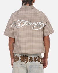 Ed Hardy Vandal Button Up Shirt Brown Check