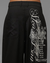 Loiter Eastern Bloc Pinstripe Trousers Black Pinstripe