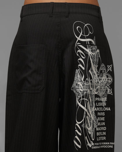 Loiter Eastern Bloc Pinstripe Trousers Black Pinstripe