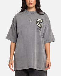 Carre Sacred Letter Mock Neck T-Shirt Washed Charcoal