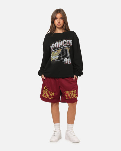 Bleacher Athletic Brisbane Broncos NRL Adult Basketball Shorts Maroon