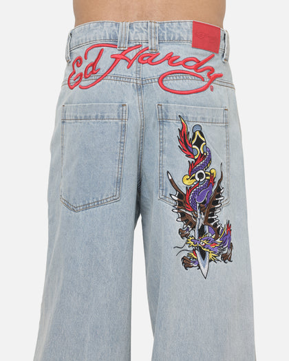 Ed Hardy Dagger Jeans Light Wash denim