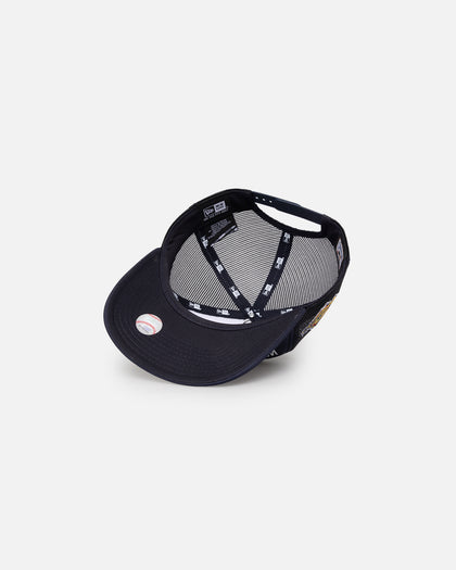 New Era New York Yankees 'Puff Print' Pre-Curved Golfer Trucker Snapback Navy