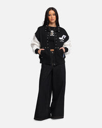 Loiter Frontier Varsity Jacket Black/Off White