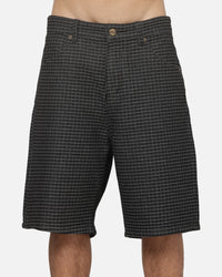 Carre Grid Solace Jorts Black Denim