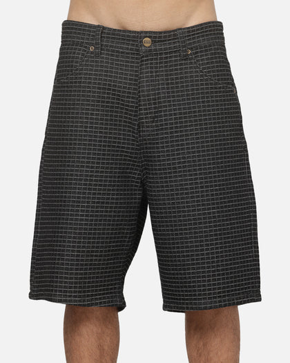 Carre Grid Solace Jorts Black Denim