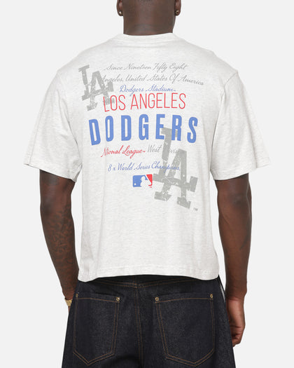 Mitchell & Ness Los Angeles Dodgers National League Crop T-Shirt Silver Marle