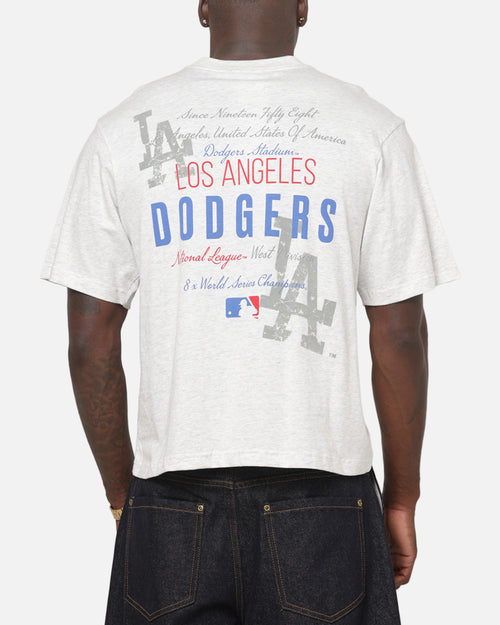 Mitchell & Ness Los Angeles Dodgers National League Crop T-Shirt Silver Marle