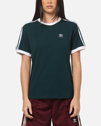 Adidas Women's 3 Stripe T-Shirt Green