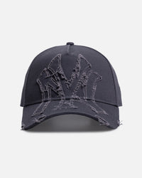 New Era New York Yankees 'Applique Distressed' 9FORTY A-Frame Snapback Dark Grey