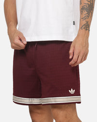 Adidas Warp Knit Shorts Maroon