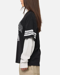 Mitchell & Ness Oakland Raiders Waffle Mock Layer Long Sleeve T-Shirt Black