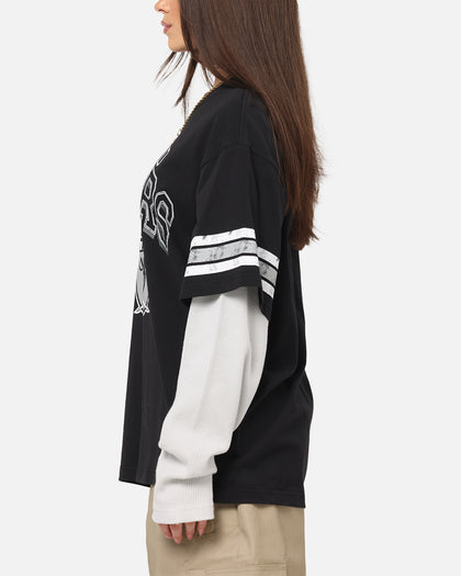 Mitchell & Ness Oakland Raiders Waffle Mock Layer Long Sleeve T-Shirt Black