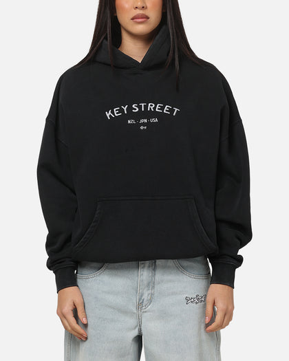 Key Street Low Standards Hoodie Black Acidwash
