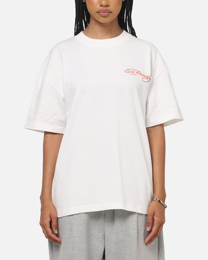 Ed Hardy Floral Skull T-Shirt Off White
