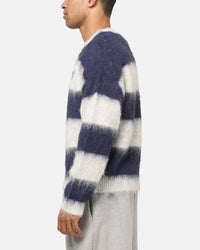 Majestic Athletic New York Yankees Block Stripe Knit Jumper Vintage White