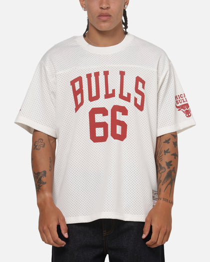 Mitchell & Ness Chicago Bulls Open Mesh T-Shirt Cream