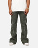 MNML D519 Leather Zipper Flare Pants Charcoal Grey