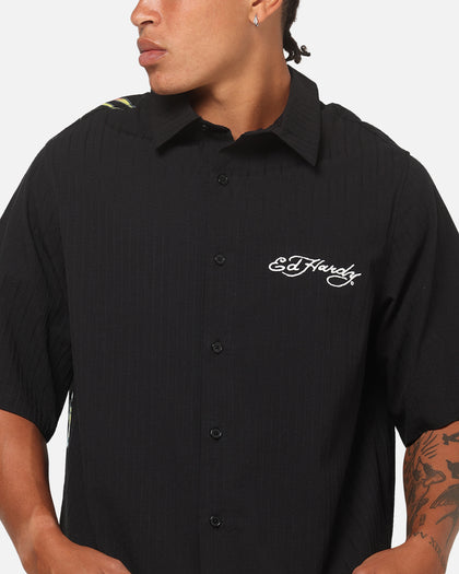 Ed Hardy Dragon Button Up Shirt Charcoal