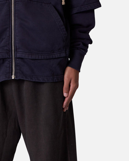 MNML Double Layer Zipper Sweater Washed Black