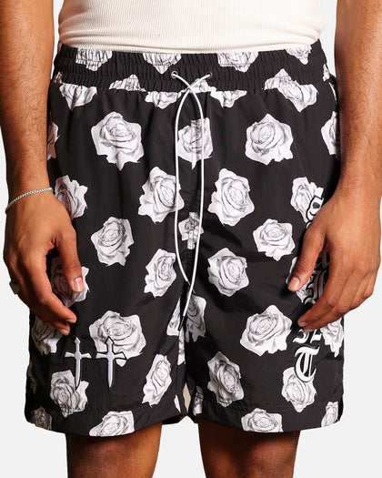 Saint Morta Vintage Rose Beach Shorts Black
