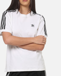 Adidas Women's 3 Stripe T-Shirt White/Black