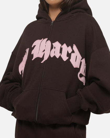 Ed Hardy Women's Distressed Hoodie Brown