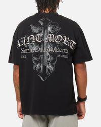 Saint Morta The Cross Boxy T-Shirt Black Acidwash