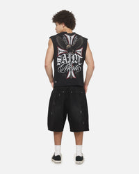 Saint Morta Liberty Cut Off Muscle T-Shirt Washed Black