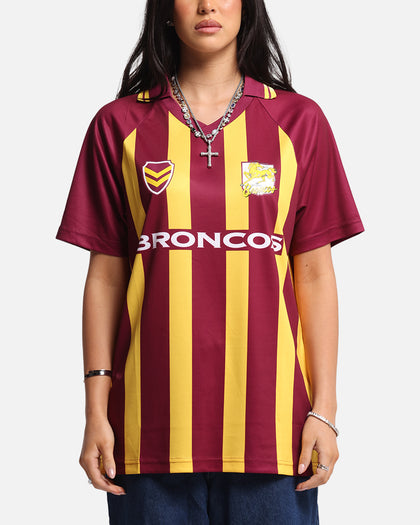 Bleacher Athletic Brisbane Broncos NRL 1908 Collared T-Shirt Official Team Colour