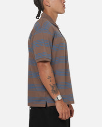 X-Large Streets Short Sleeve Polo T-Shirt Chestnut
