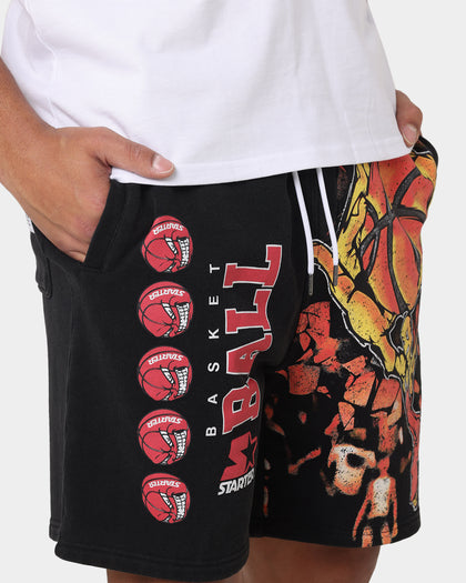 Starter Slamming Track Shorts Washed Black