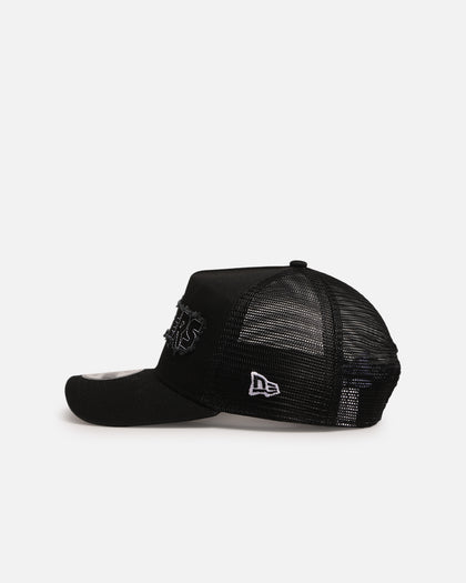 New Era Los Angeles Dodgers 'Distressed' 9FORTY A-Frame Trucker Snapback Black/White