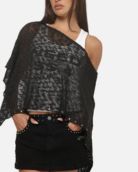 Ed Hardy Women's Knitted Poncho Black
