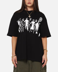 S Double People Stripe T-Shirt Black