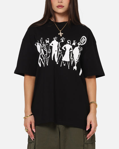 S Double People Stripe T-Shirt Black