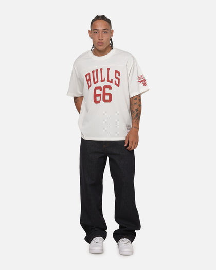 Mitchell & Ness Chicago Bulls Open Mesh T-Shirt Cream
