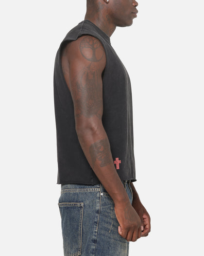 Saint Morta Saints Marked Cut Off Muscle T-Shirt Washed Black