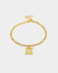 Raising Hell Women's Gothic Letter Anklet Gold