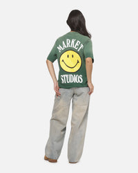 Market Smiley Lockup T-Shirt Dark Green