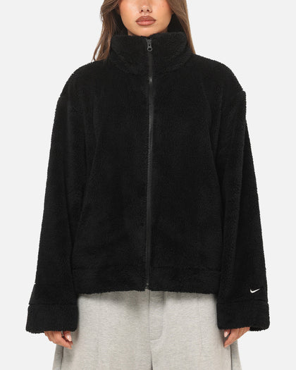 Nike Women's Sportswear Essential High-Pile Fleece Jacket Black/Sail