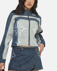 Ed Hardy Women's Crossfire Denim Jacket Mid Denim