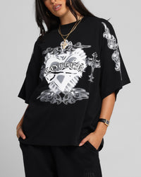 Loiter Hearts T-Shirt Black
