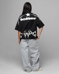 Loiter Cyber Zip Up Short Sleeve Shirt Black
