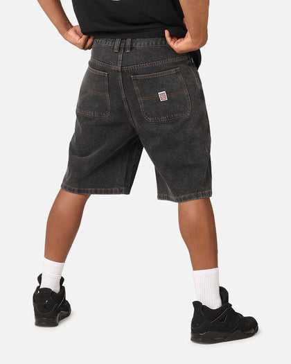 S Double Denim Standard Shorts Washed Black