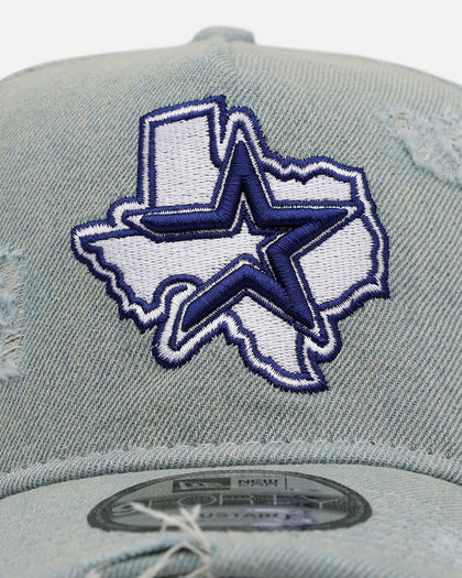 New Era Houston Astros 'Distressed Denim' 9FORTY A-Frame Snapback Light Wash Denim