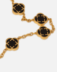 Saint Morta Onyx Clover Necklace Gold